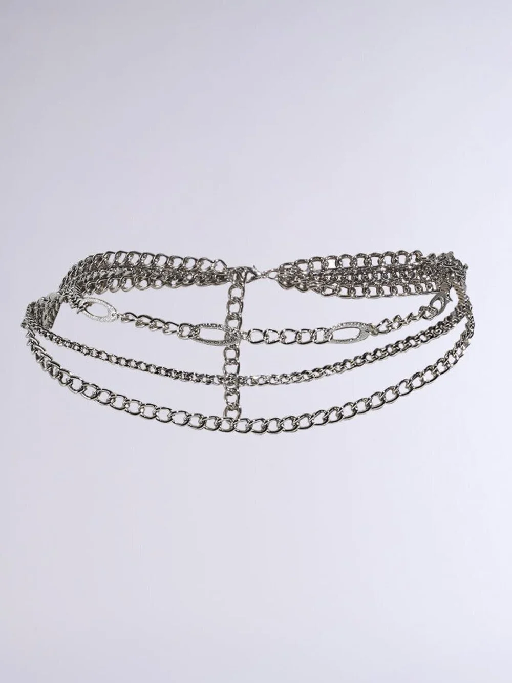 Multilayer Metal Chain Belt with Lobster Clasp New